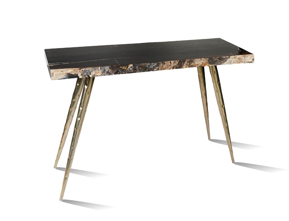 Lunar Petrified Wood Console Hallway Table Brisbane Furniture