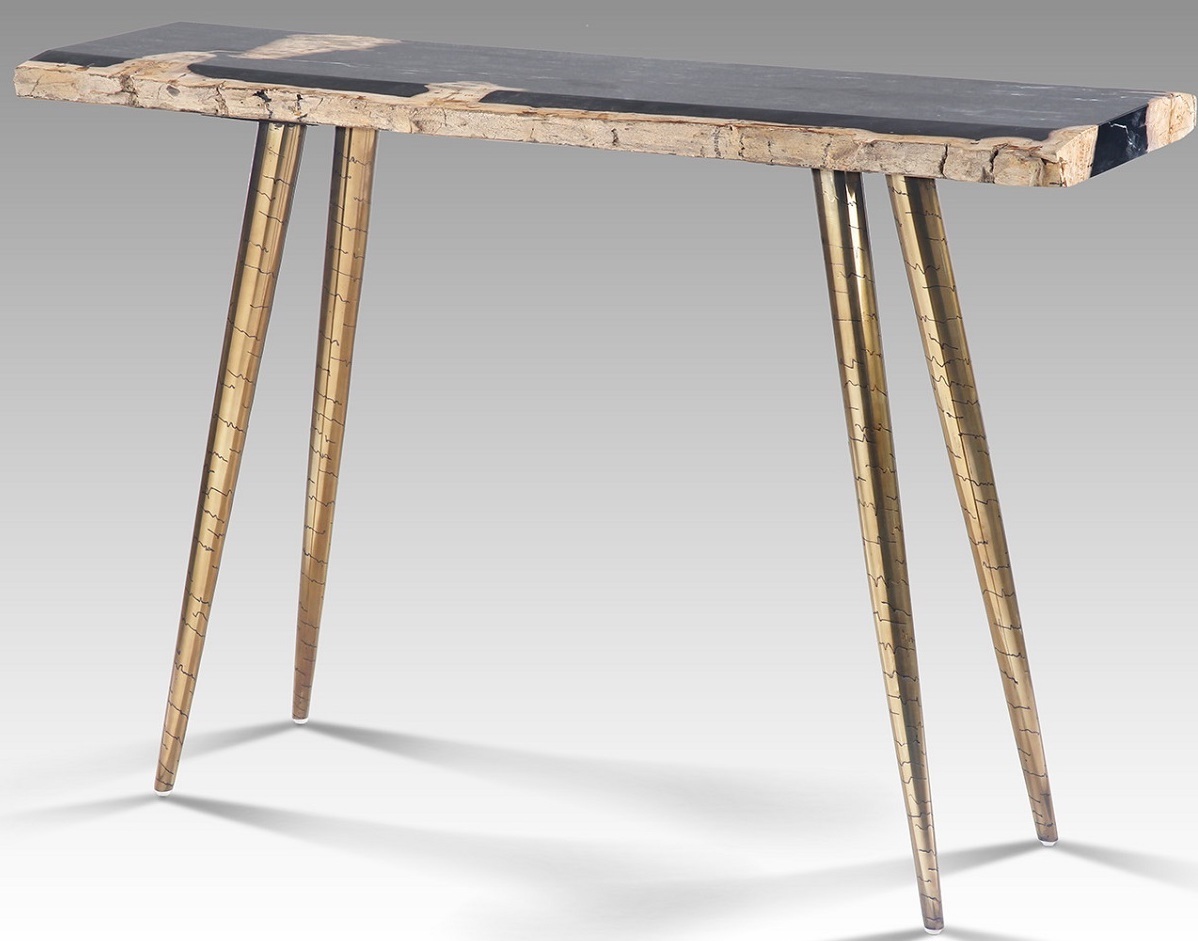 Dark Side Petrified Wood Console Table Living Room Furniture Brisbane