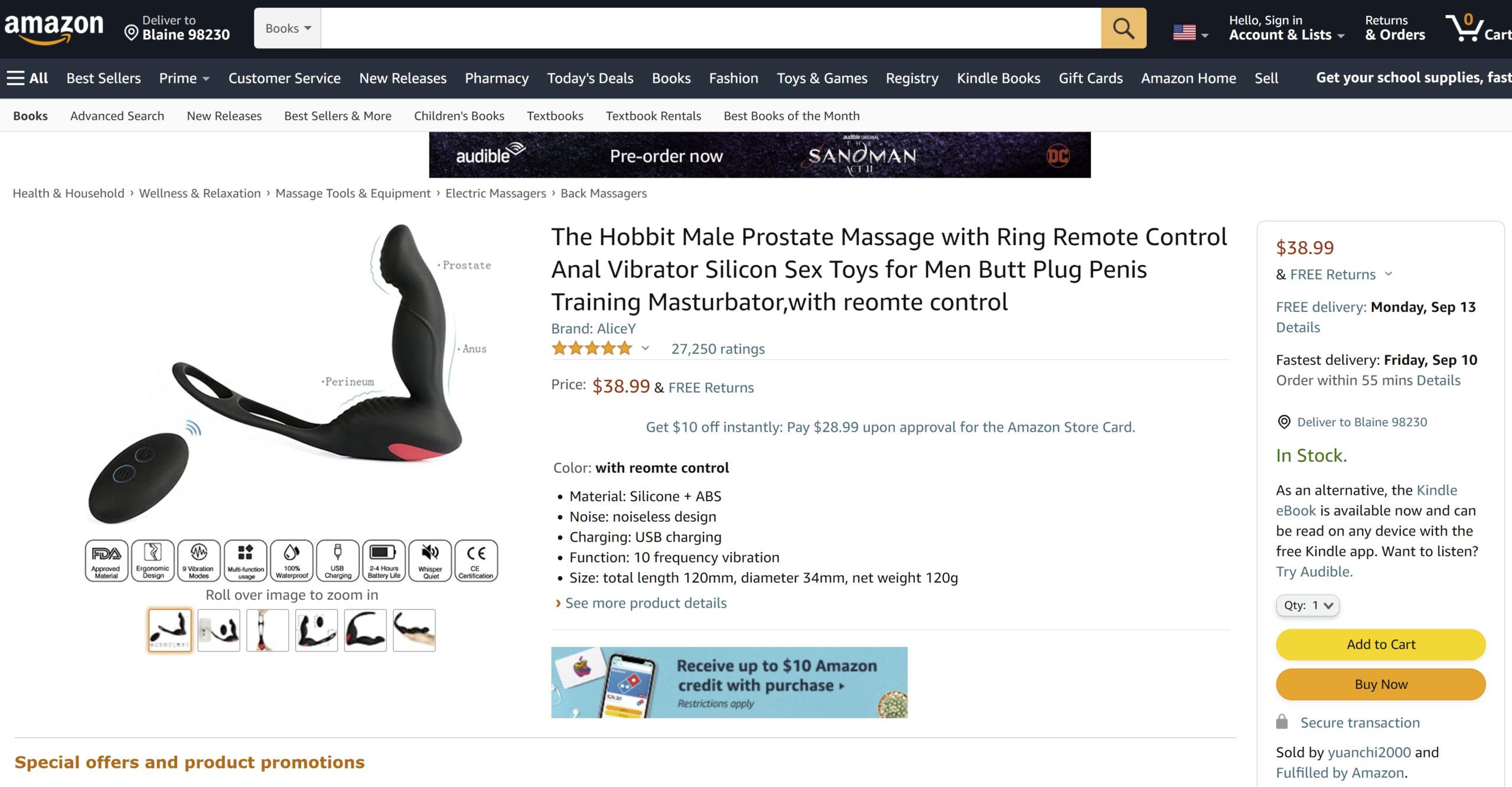 There are plenty of my. Chinese Seller Replaces The Hobbit Listing Page With Prostate Massager