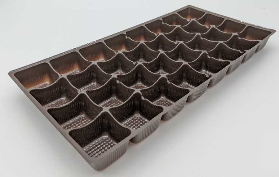 Disposable Food Tray with Dividers 1 X 1 X .7 Stock Cavity Tray by ECP