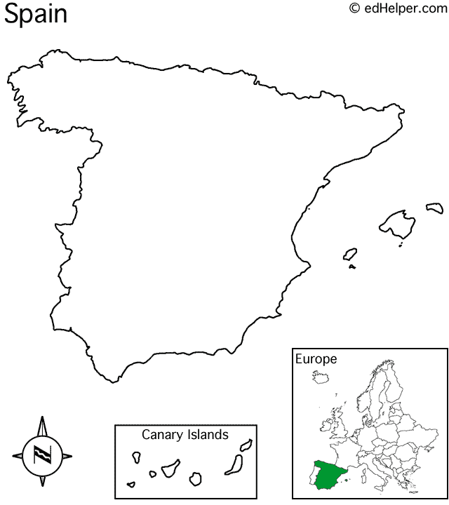 Printable Spain Map Outline Printables Templates Free Mapspain 