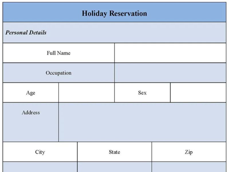Holiday Reservation Form Editable Pdf Forms - Premium Nature Image Gallery - Full HD