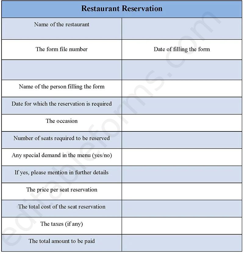 Restaurant Reservation Form Pdf - Mountain Picture Collection - 4K Quality