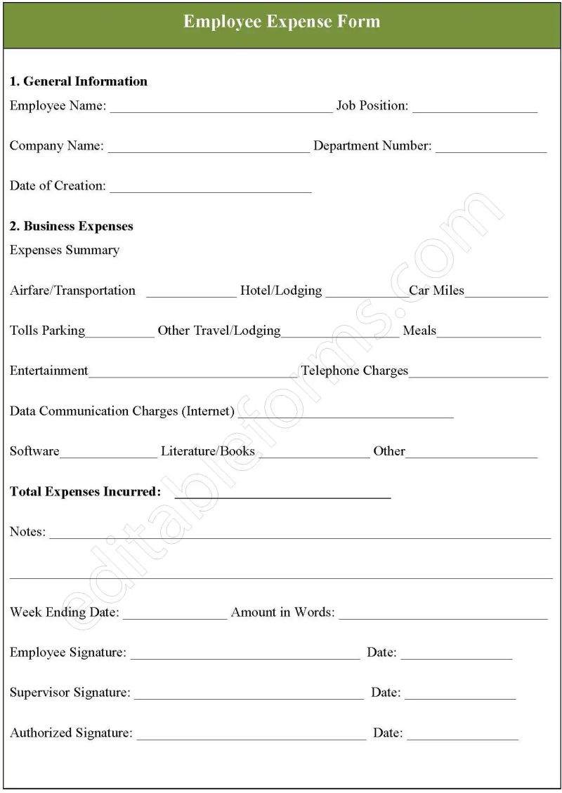 Employee Expense Form Editable Pdf Forms - High Resolution Abstract Illustrations for Desktop