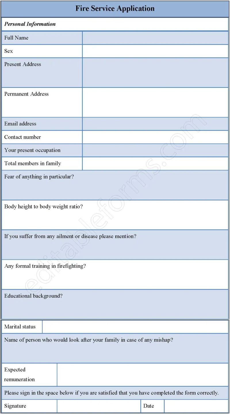 Fire Service Application Forms Editable Pdf Forms - Gorgeous Light Image - Full HD