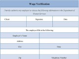 Wage Verification Form Editable Pdf Forms