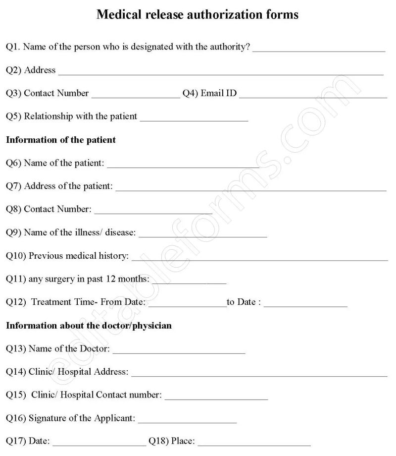 Release Authorization Form Editable Pdf Forms - High Quality Retina Light Illustrations | Free Download