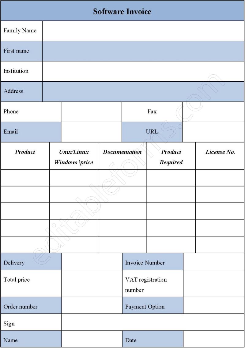 Software Invoice Form Editable Pdf Forms - High Quality Colorful Background - Full HD
