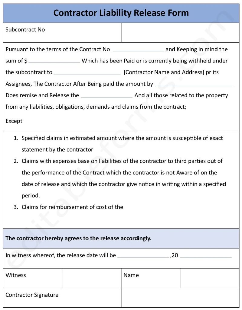 Sample Liability Form Editable Pdf Forms - Elegant HD Landscape Designs | Free Download
