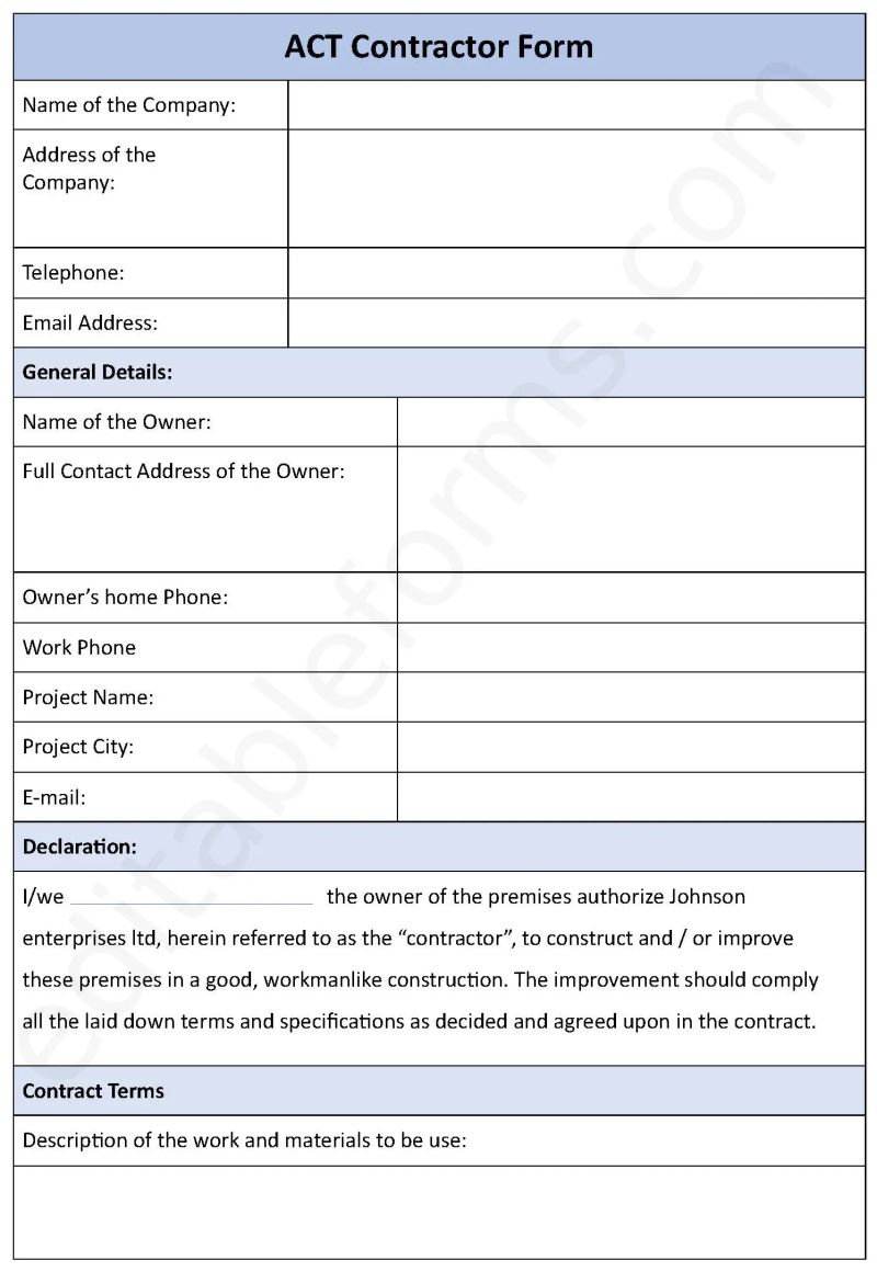 Act Contractor Fillable Pdf Form Editable Pdf Forms - Mobile Geometric Backgrounds for Desktop