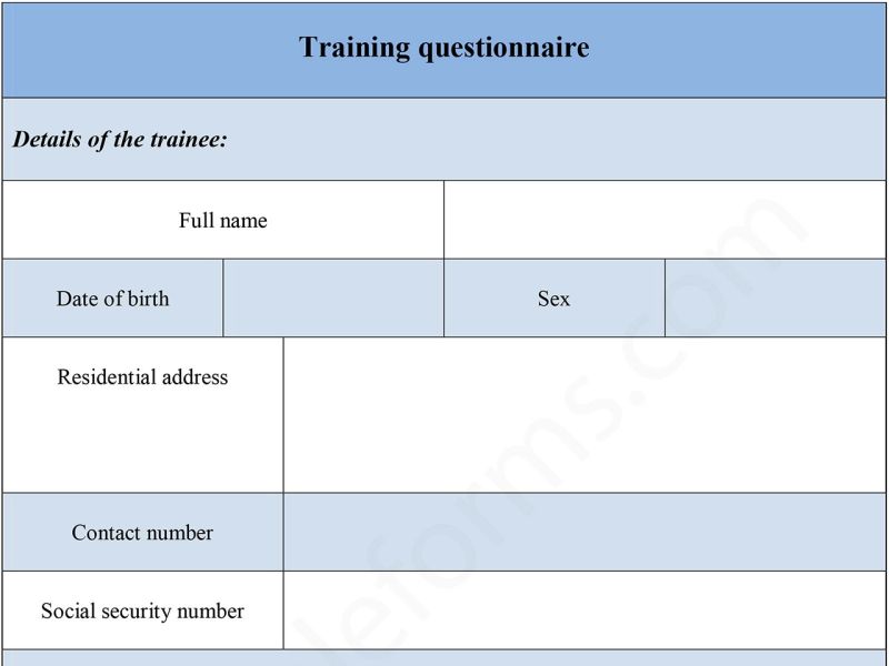 Training Questionnaire Form Pdf - Dark Wallpaper Collection - HD Quality