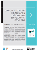La signature d'un contrat d'intégration républicaine (cir) marque l'engagement de l'étranger dans le parcours d'intégration républicaine qui dure 5 ans. Contrat d'accueil et d'intégration | Éditions Législatives