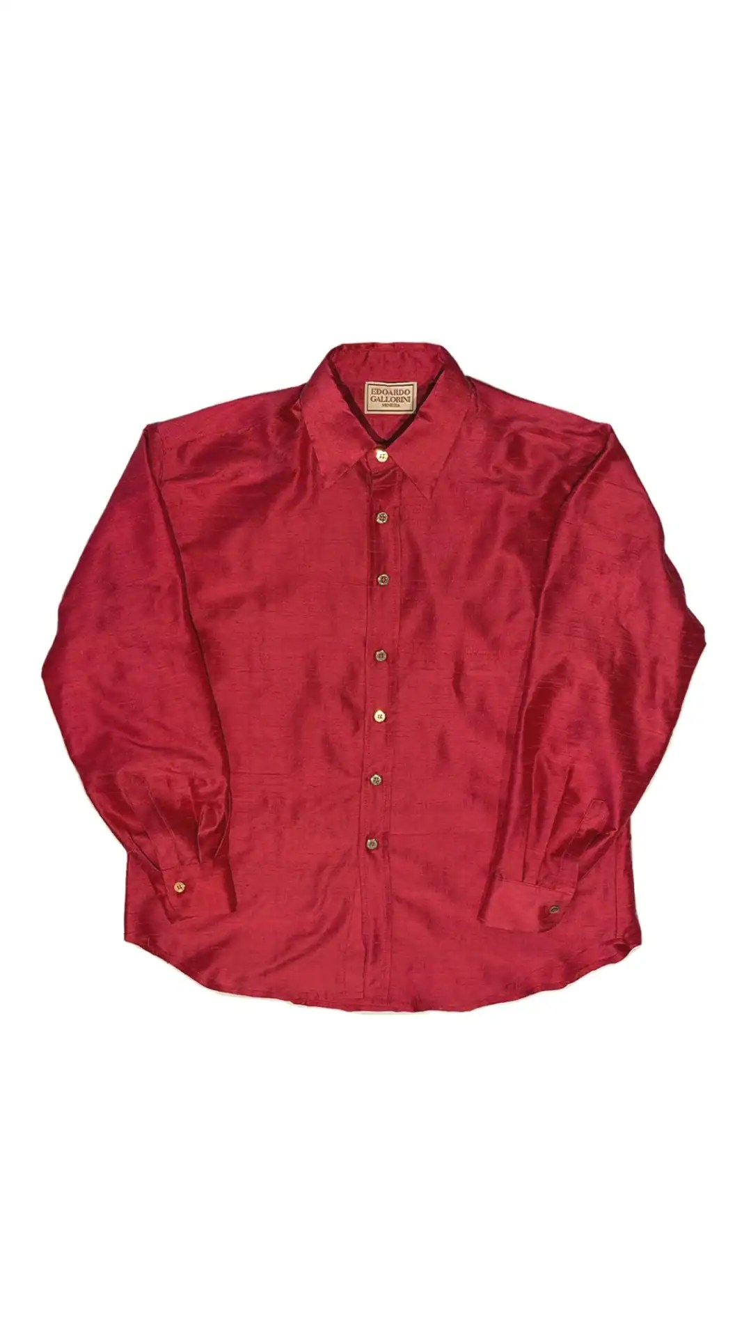 Camicia in shantung di seta Lampone