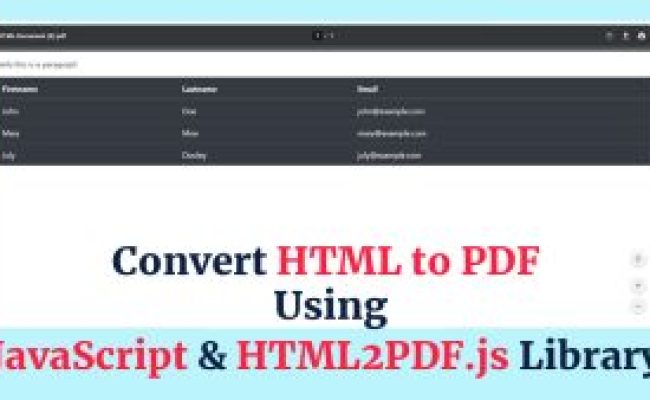 Convert HTML To PDF Using JavaScript HTML2PDF.js Library - Edopedia