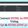 Convert HTML To PDF Using JavaScript HTML2PDF.js Library - Edopedia