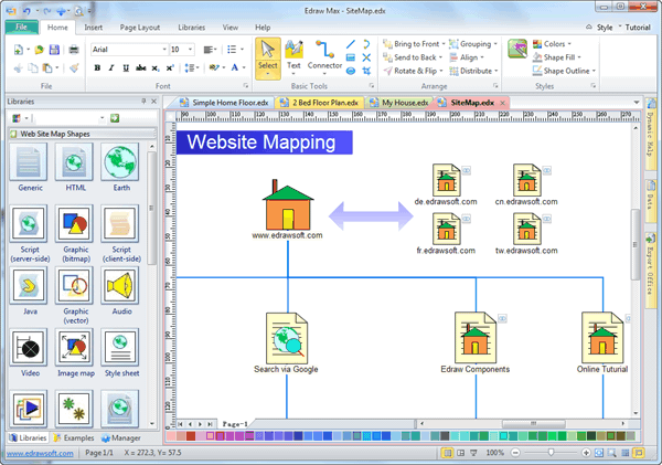 Edraw Max Logiciel De Carte De Site Web Website Mapping Software 