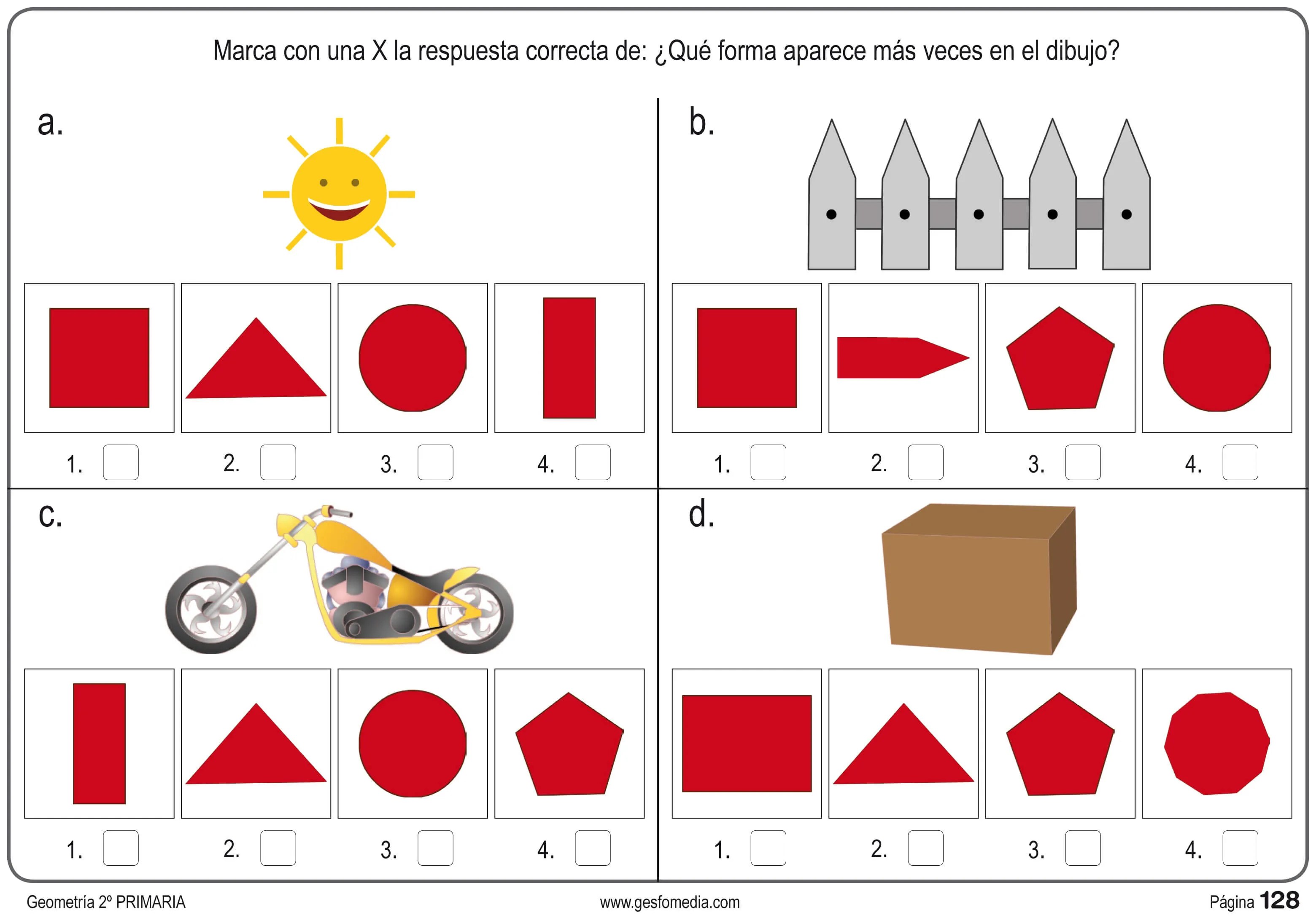 Fichas de geometría de Segundo de Primaria