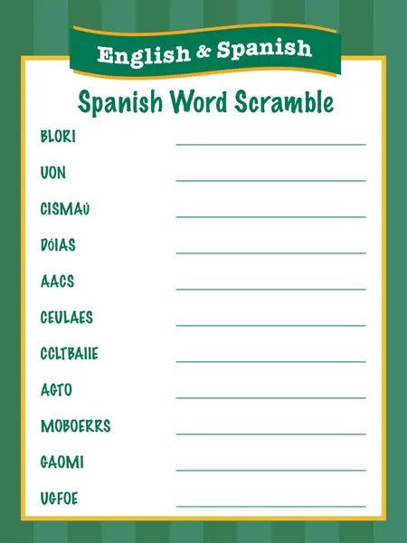 English & spanish activity sheets