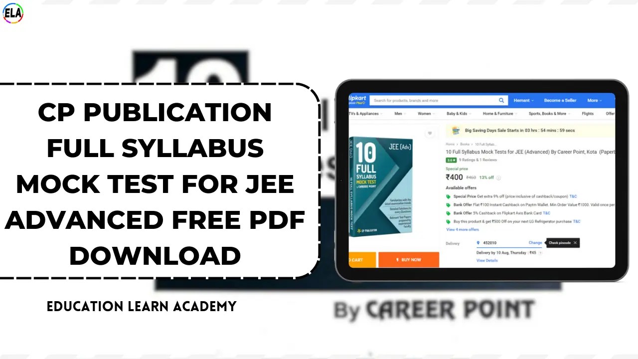 CP Publication Full Syllabus Mock Test For JEE Advanced FREE PDF DOWNLOAD