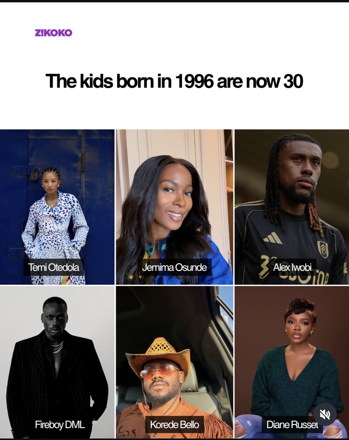 1996 Babies: Ten Notable Nigerian Celebrities Turning 30 in 2026 (Photo Credit: Zikoko Magazine)