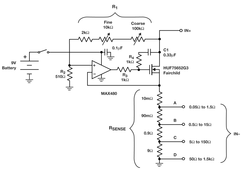 Electronic Rheostat Provides Decades Of Load Resistance Ee