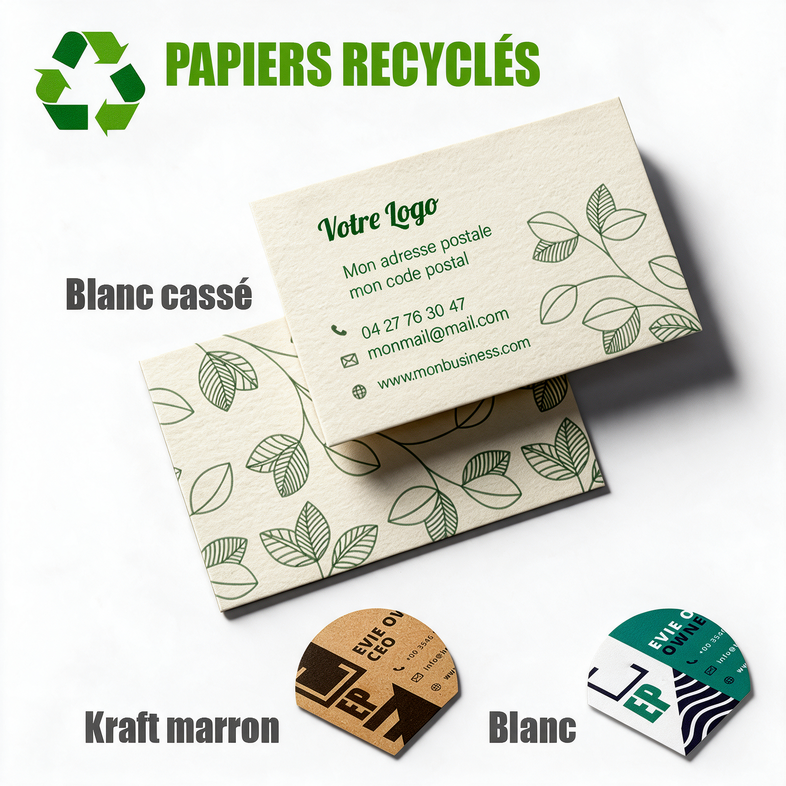 cartes de visite recyclé