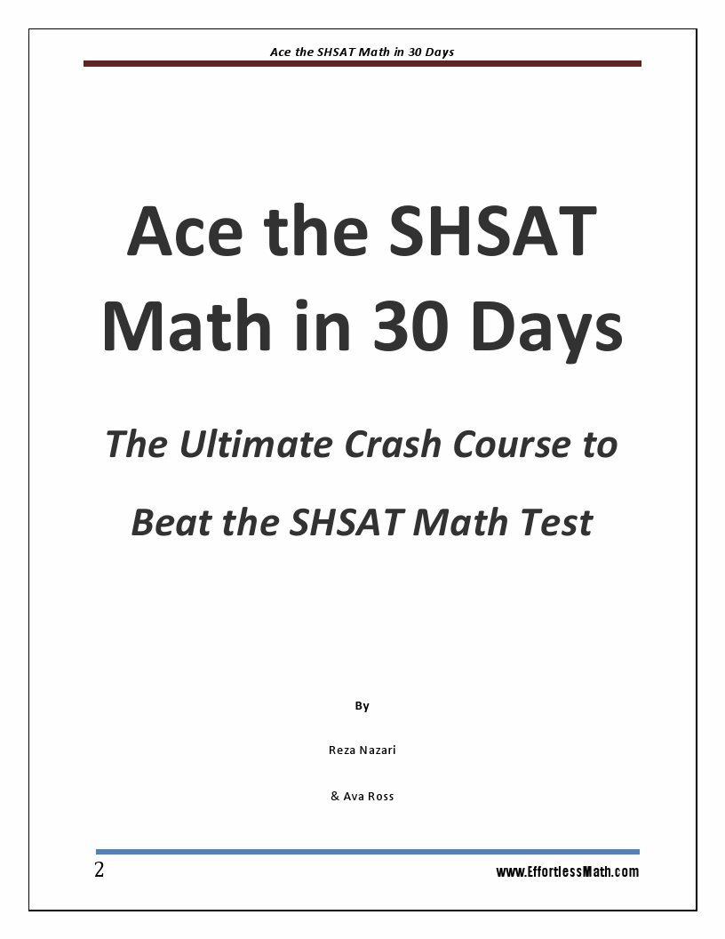 Ace the shsat math in 30 days: the ultimate crash course to beat the shsat math test