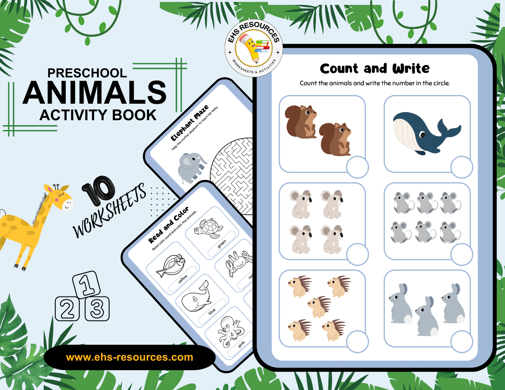Preschool animal activity worksheets
