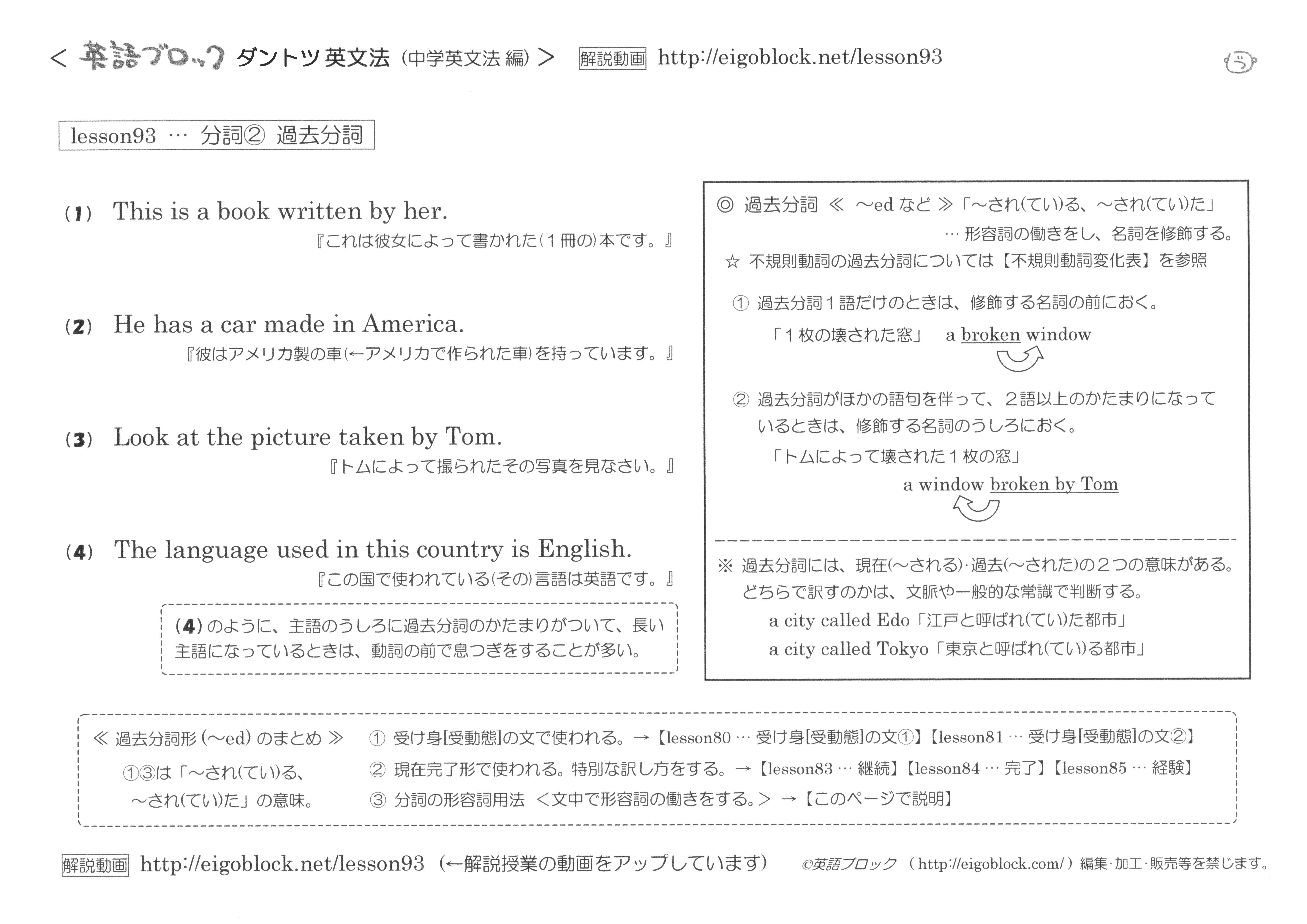 中學英語過去分詞表 中學英語で英會話 Enhti
