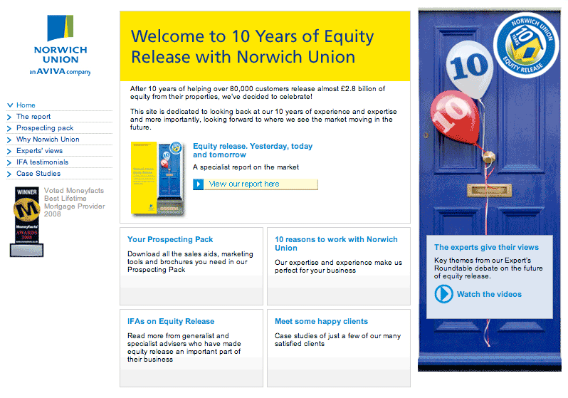 Norwich Union & 10 years of Equity Release eko create designers who