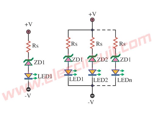 4 Led Voltage Indicator Circuits Eleccircuit Com