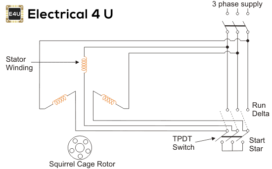 Star Delta Starter Circuit Diagram Working Principle