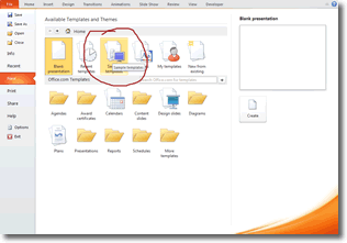 Create a PowerPoint presentation based on a template
