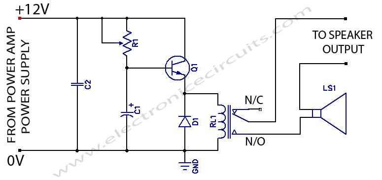 Power Amplifier Speaker Protection Circuit Schematic