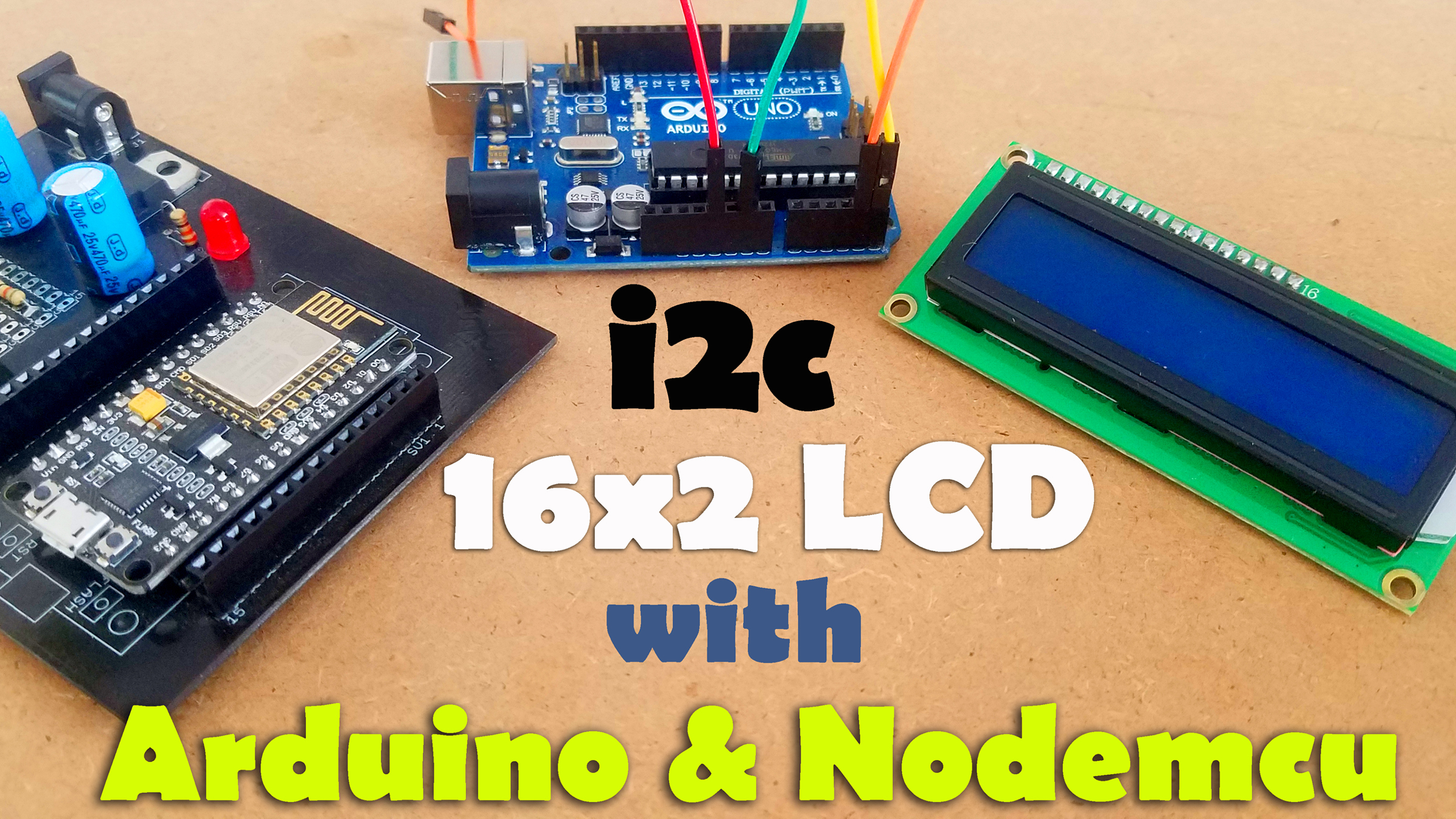 Arduino16x2 i2c LCD, Nodemcu 16x2 i2c LCD Code & Library