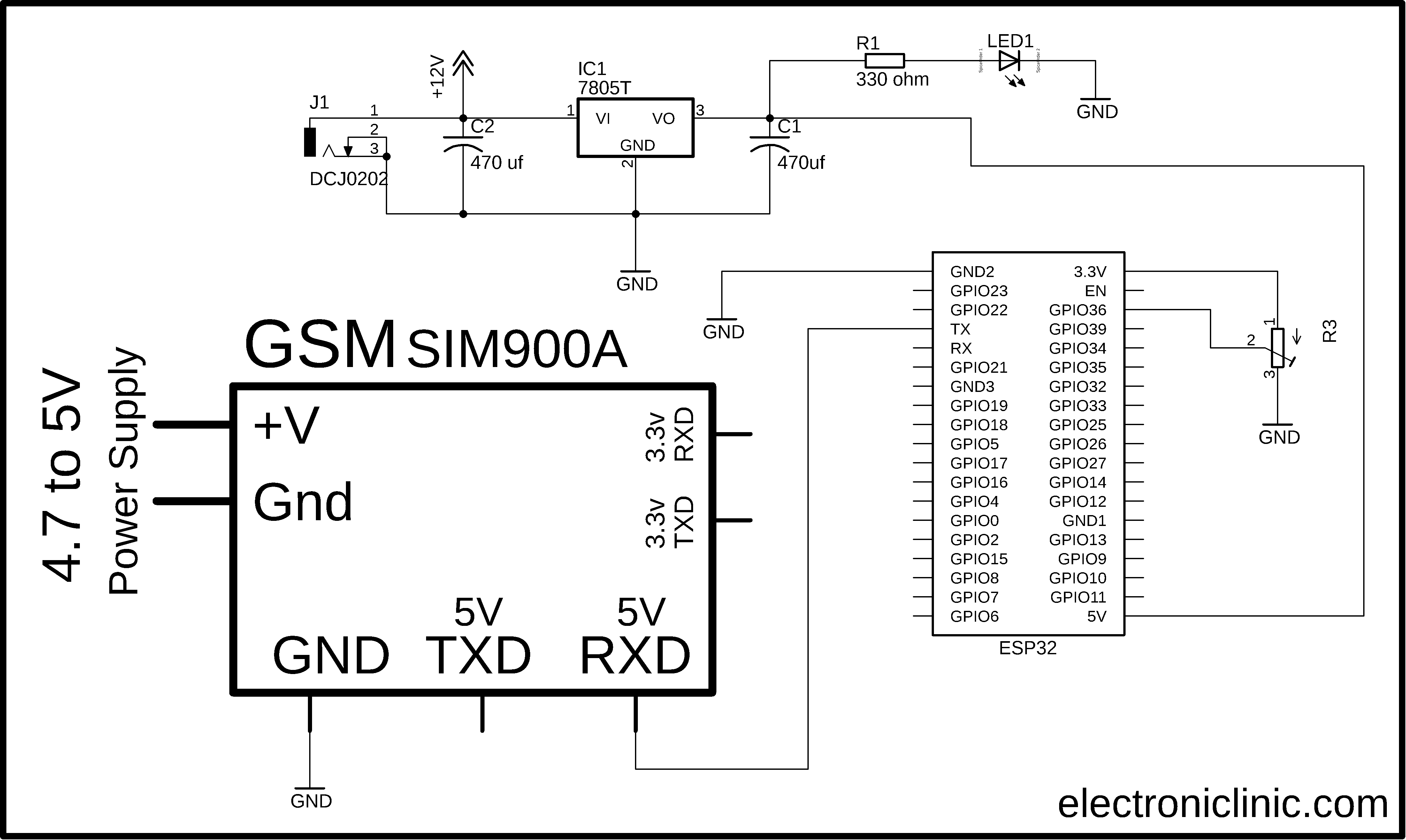 ESP32 with GSM Sim900A, GSM WIFI, IOT GSM, ESP32 and GSM
