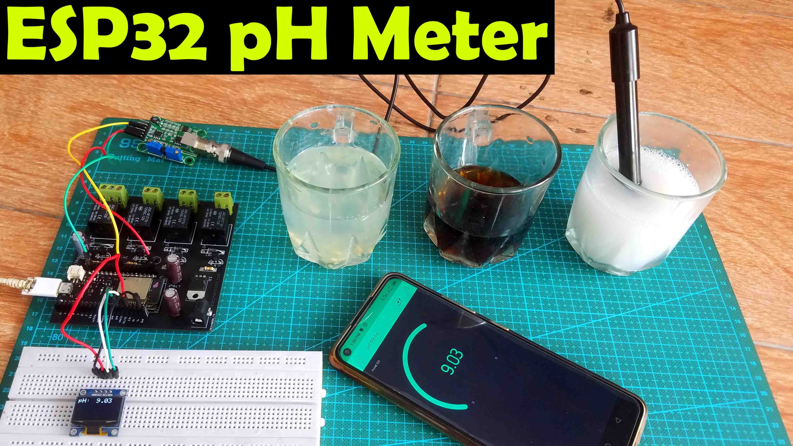 ESP32 pH Sensor, IoT pH Sensor Code and Circuit diagram