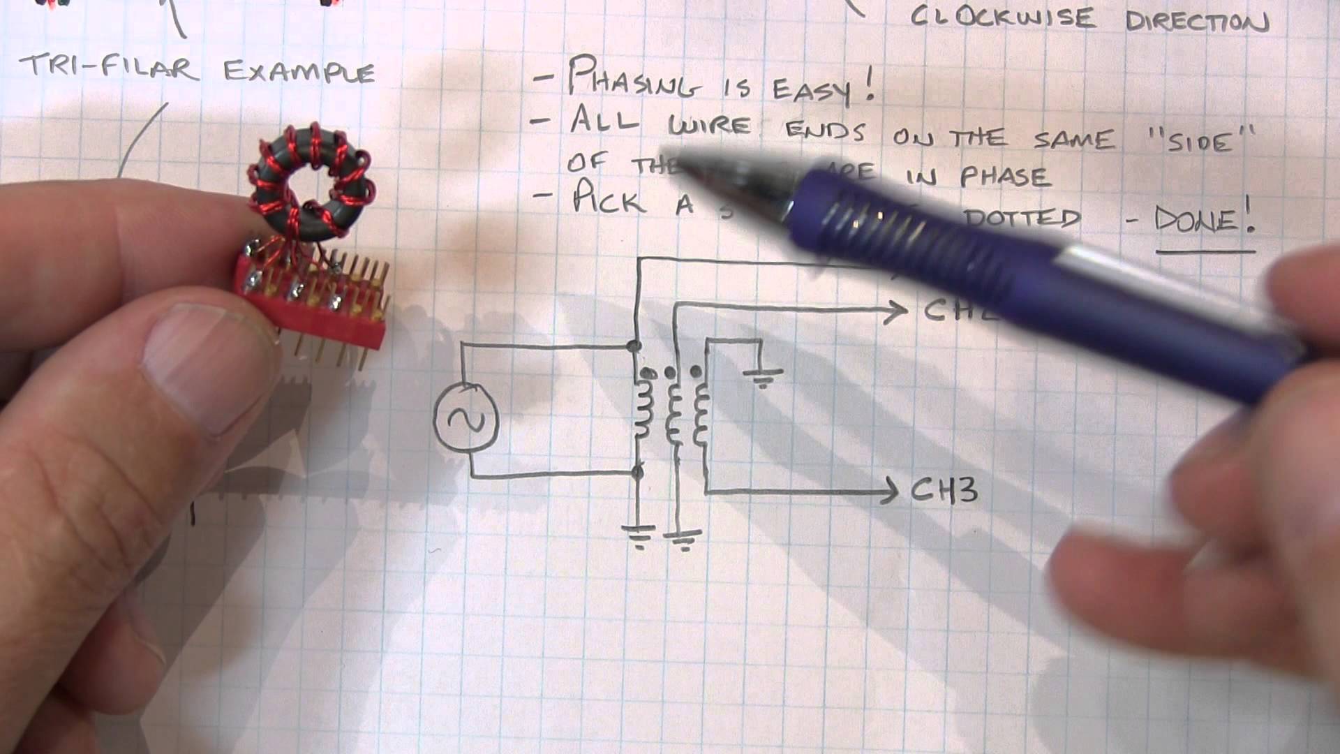 Basics of phase dots on transformer windings