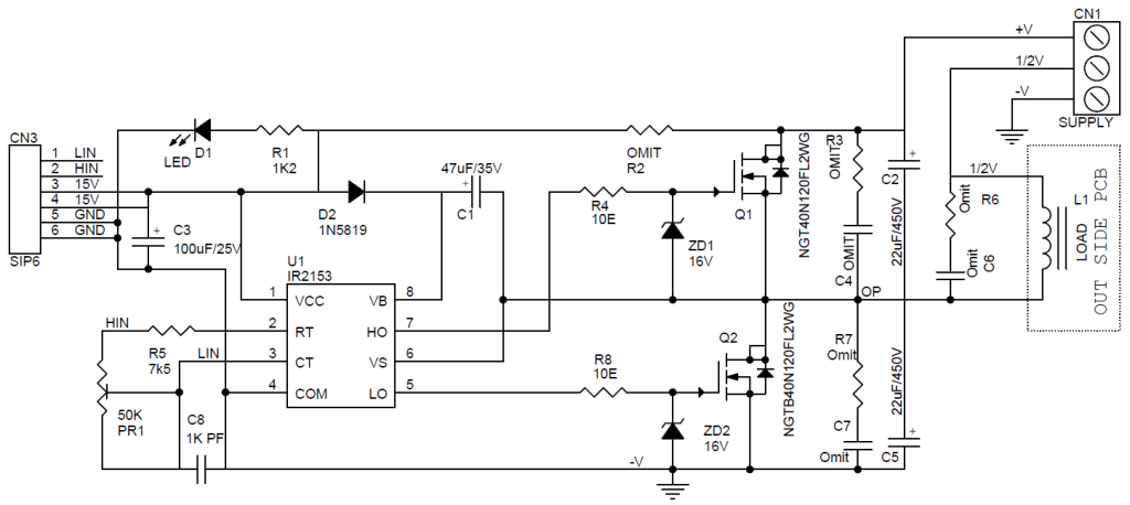 High Voltage Current Half Bridge Driver Using Ir2153 Igbt