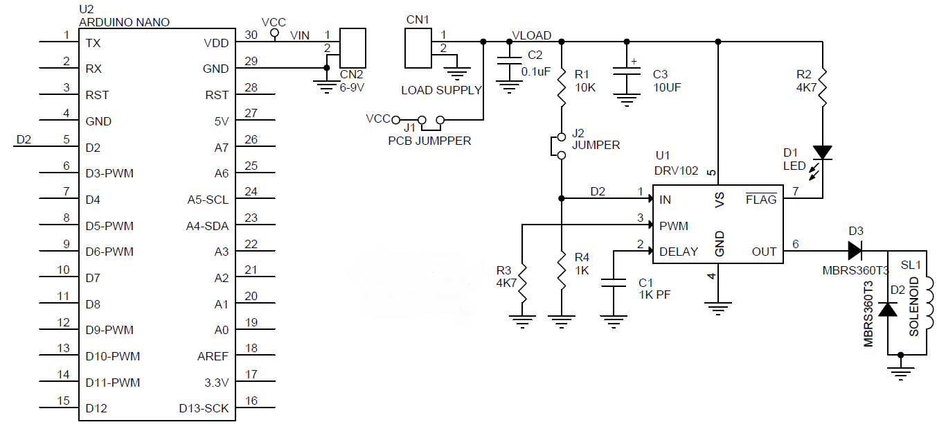 2.7A PWM VALVE/SOLENOID DRIVER ARDUINO NANO SHIELD