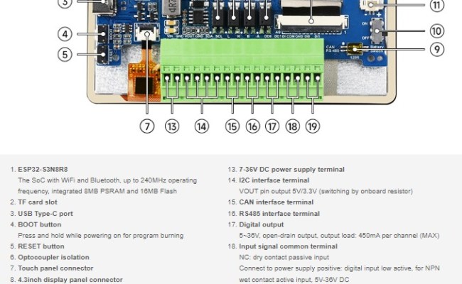 Waveshare ESP32-S3-Touch-LCD-4.3B: Featuring Xtensa LX7 Dual-Core ...