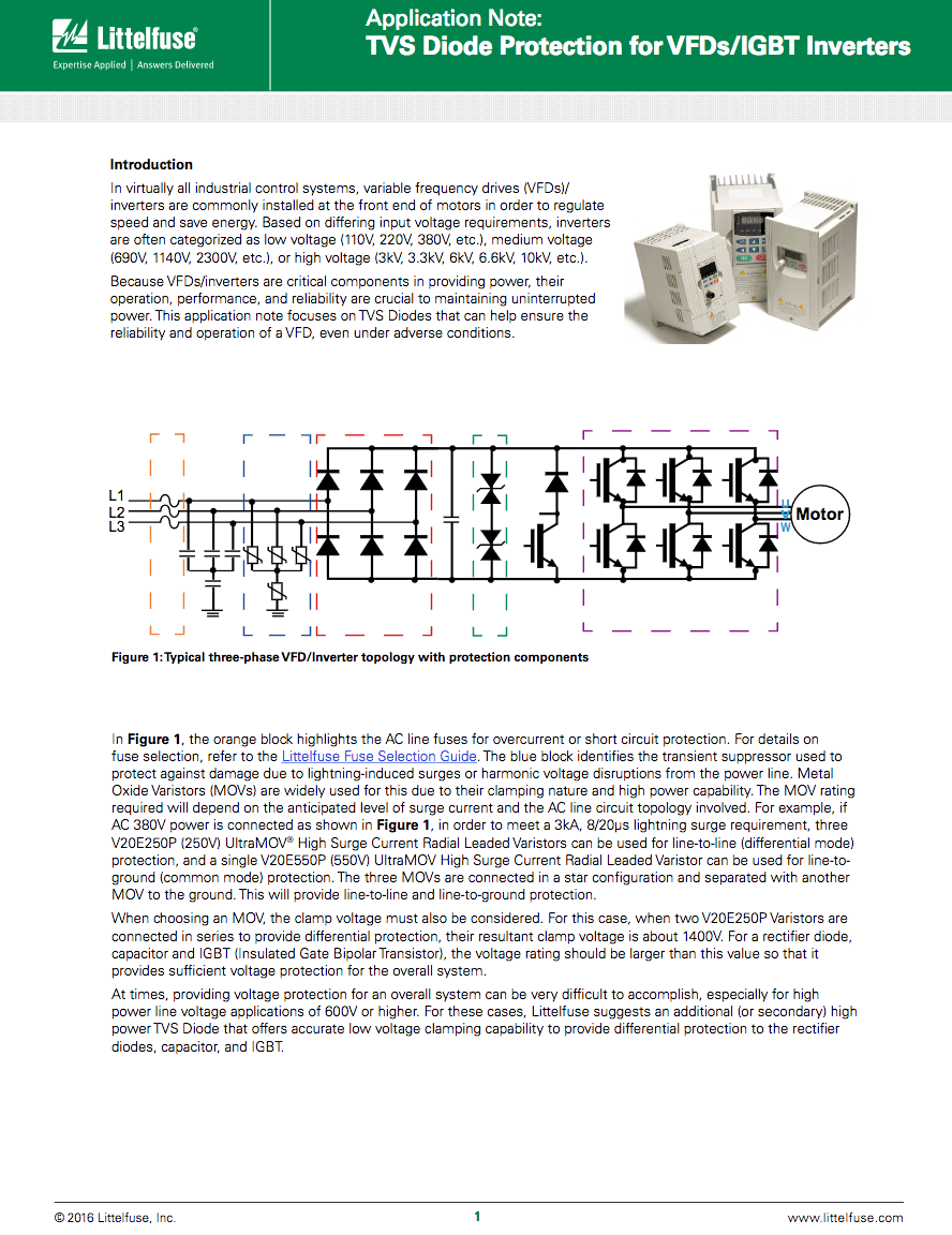 Tvs Diode Protection For Vfds Igbt Inverters Europe