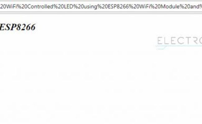 Wifi Controlled Led Using Esp8266 And Arduino