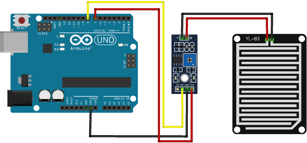 Rain Sensor with Arduino - Electronics Simplified