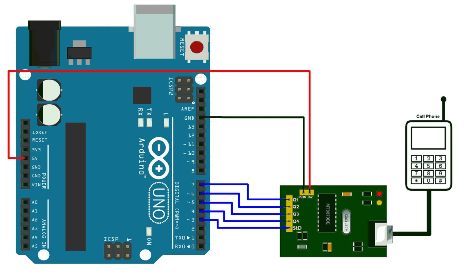 Arduino Mt8870 Dtmf Decoder Interfacing With Arduino Uno | Arduin...