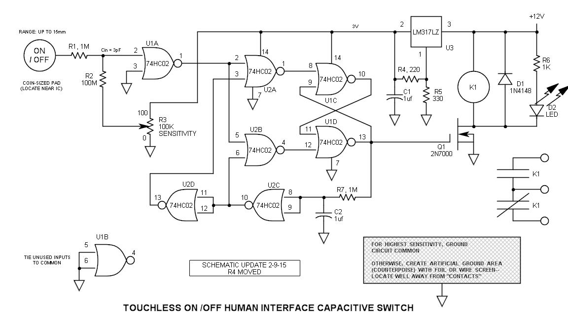 Touchless On Off Capacitive Switch