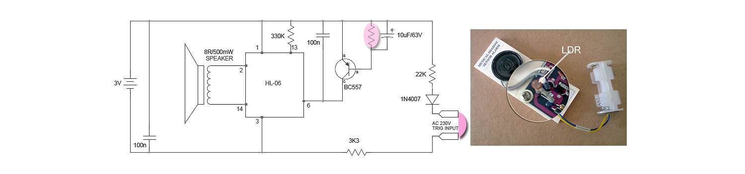 Musical Doorbell As A Shadow Sensor Alarm Hack