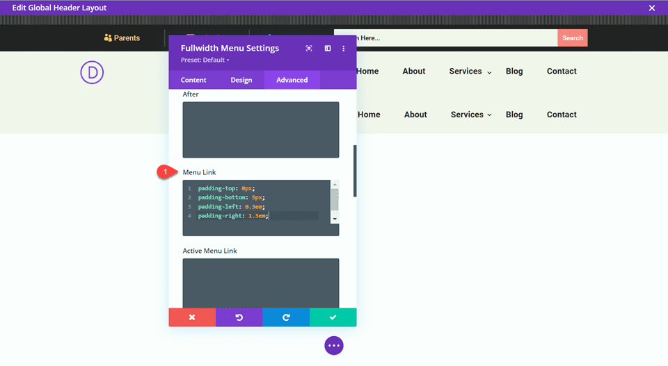 » Bloggbillig Divi Responsive Logo Full Bredde Custom CSS Meny