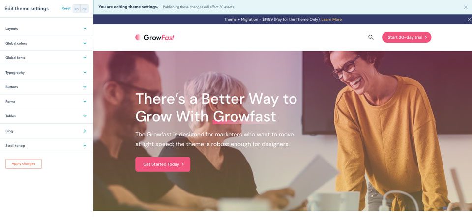 HubSpot témaszerkesztő