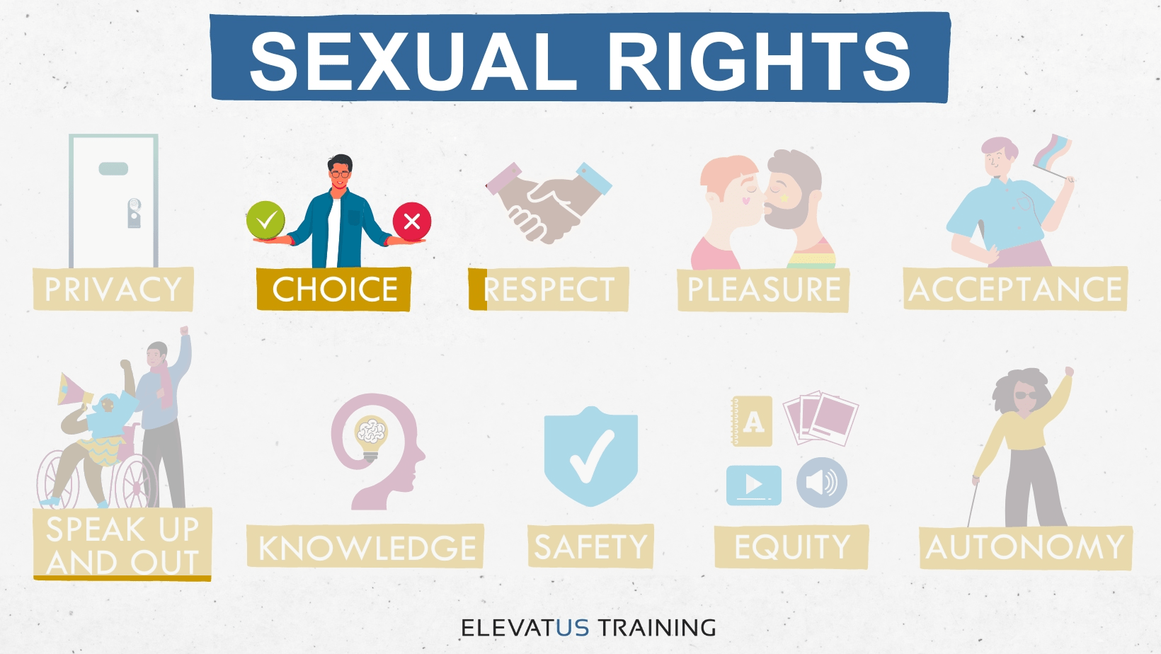 Graphic image showing all Sexual Rights, with Choice highlighted.